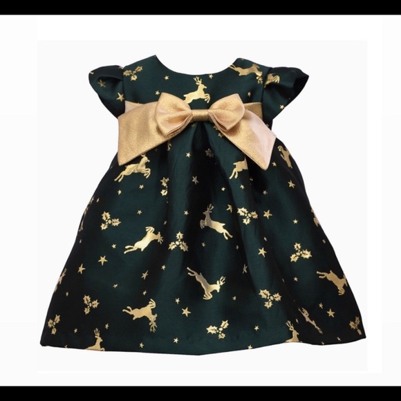 BONNIE JEAN REINDEER TRAPEZE DRESS/MACHINING PANTY - Picture 1 of 5